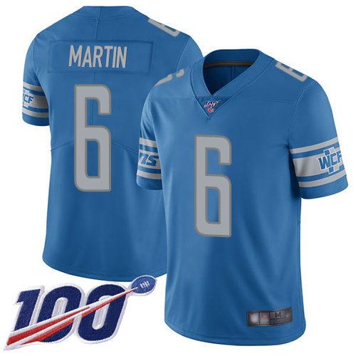 Detroit Lions Limited Blue Men Sam Martin Home Jersey NFL Football #6 100th Season Vapor Untouchable->women nfl jersey->Women Jersey